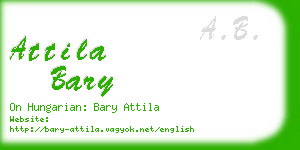 attila bary business card